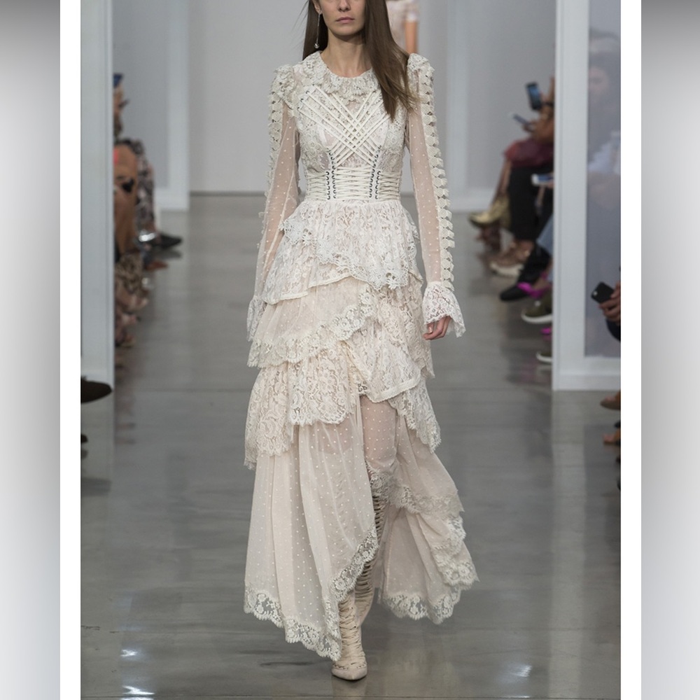 Zimmermann Cream Lace bridal Layered Dress